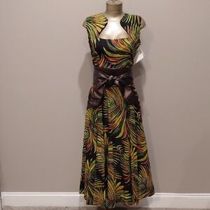 Ashro Vibrant Swirl Midi Dress